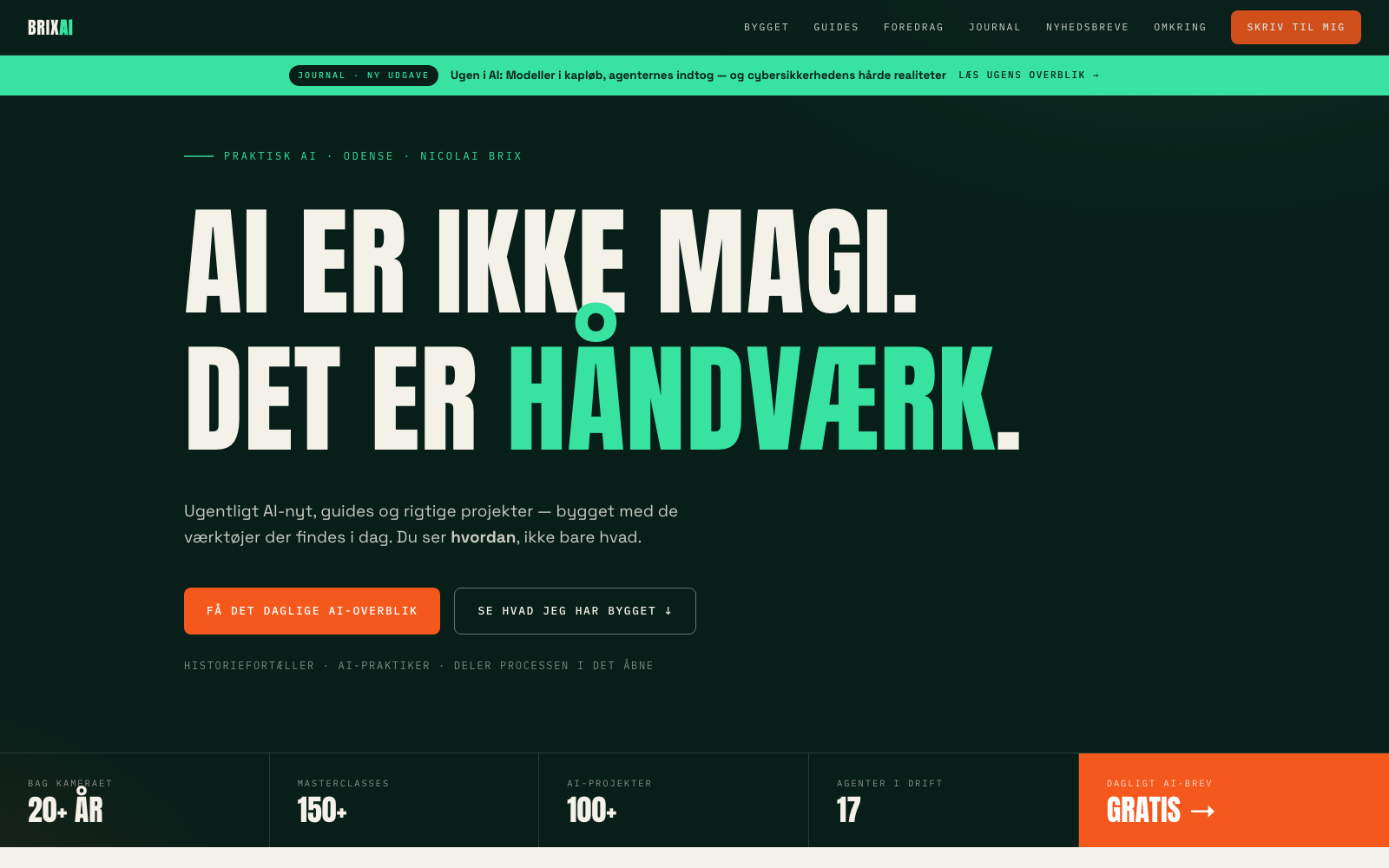 HTML-mockup af forsiden: designkilden bag redesignet